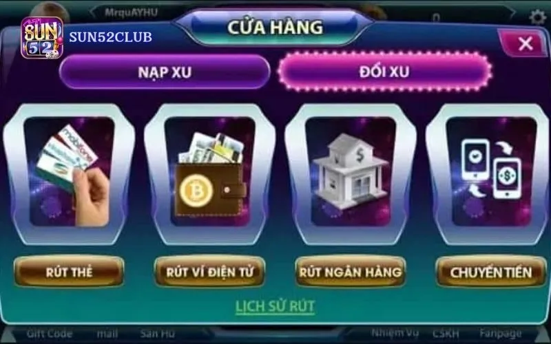Hình ảnh Doi The Cao Qua Game Bai Sun52 2 trong bài viết Đổi thẻ cào qua game bài Sun52: Nhanh Chóng, Tiện Lợi. Đổi thẻ cào qua game bài Sun52
